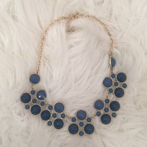 Blue and gold statement necklace